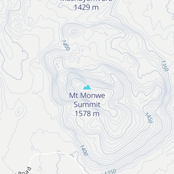 Map of Mt Monwe Summit