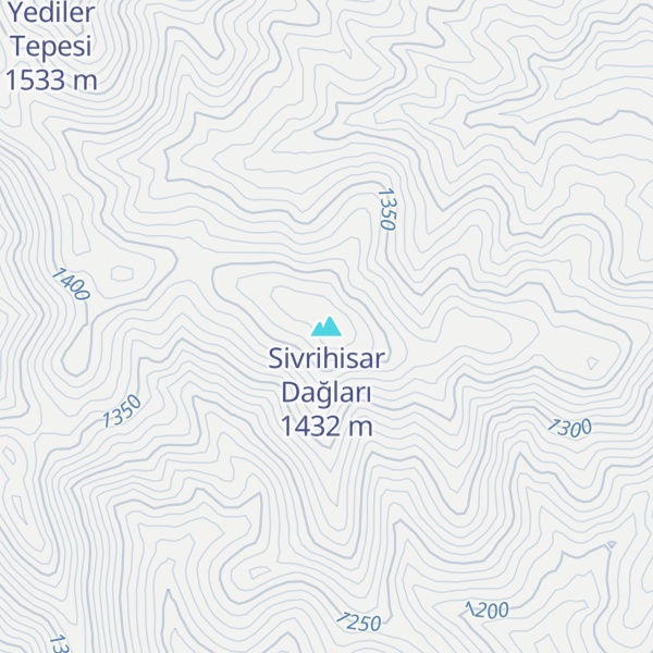 Map of Sivrihisar Dağları