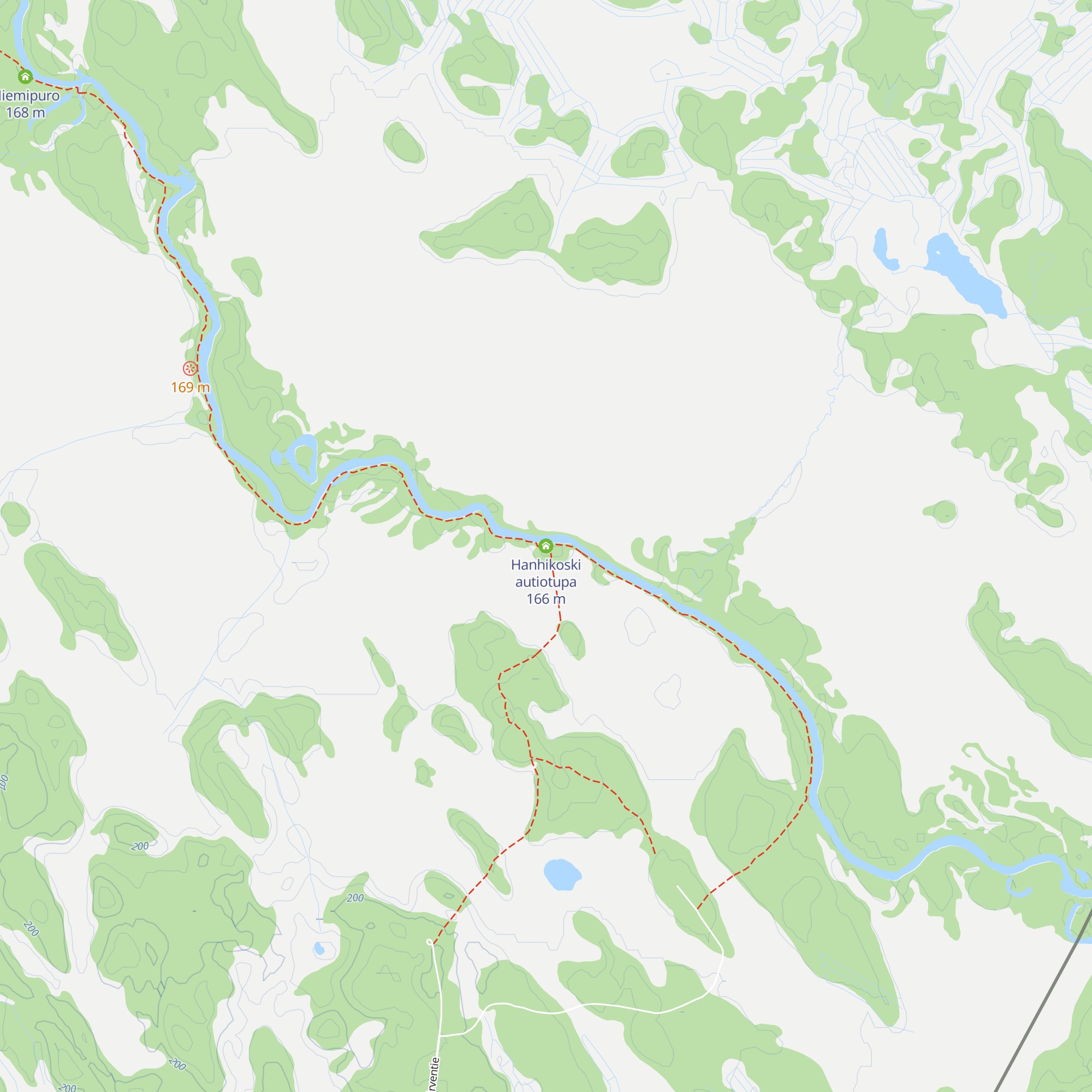 Hanhikoski autiotupa map