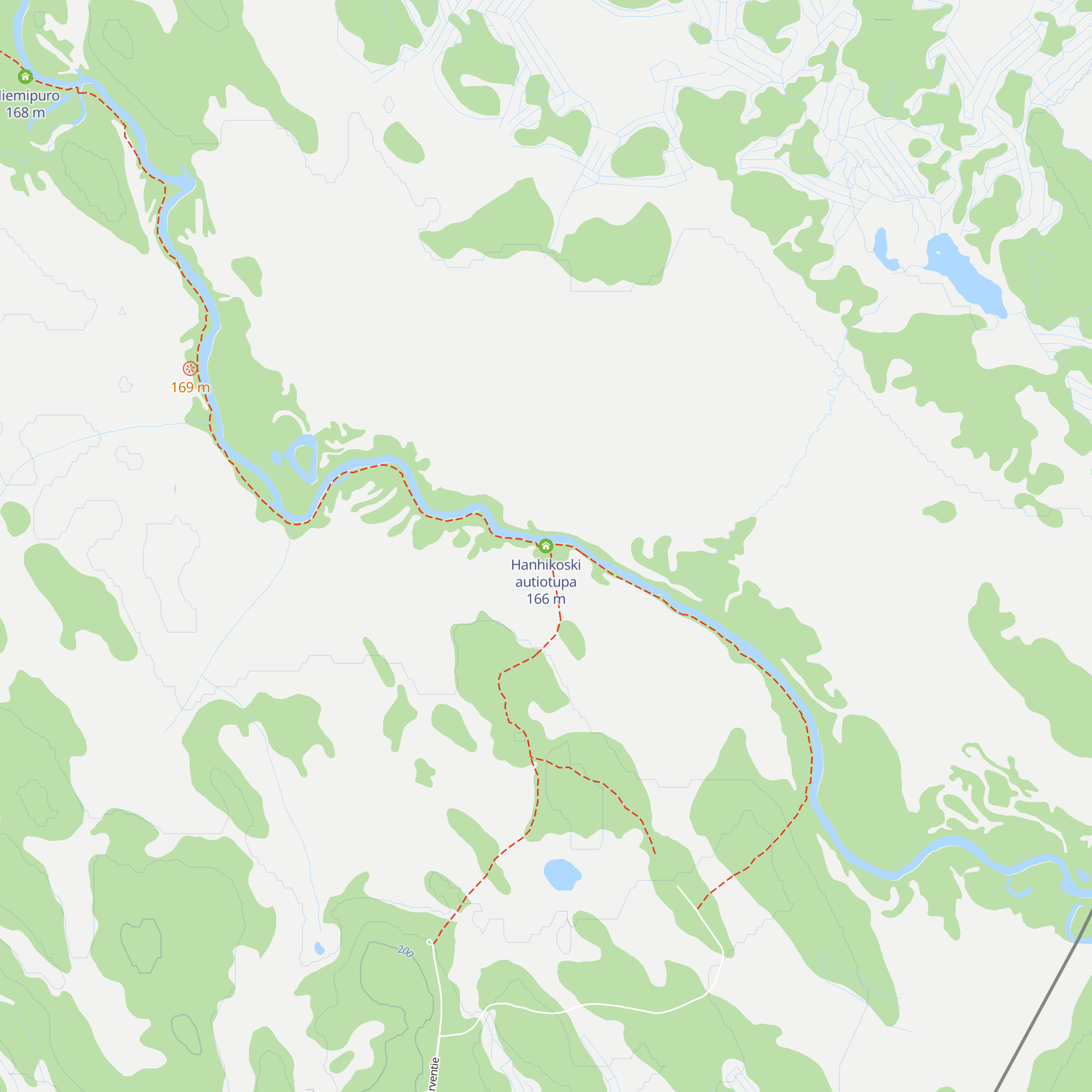 Hanhikoski autiotupa map