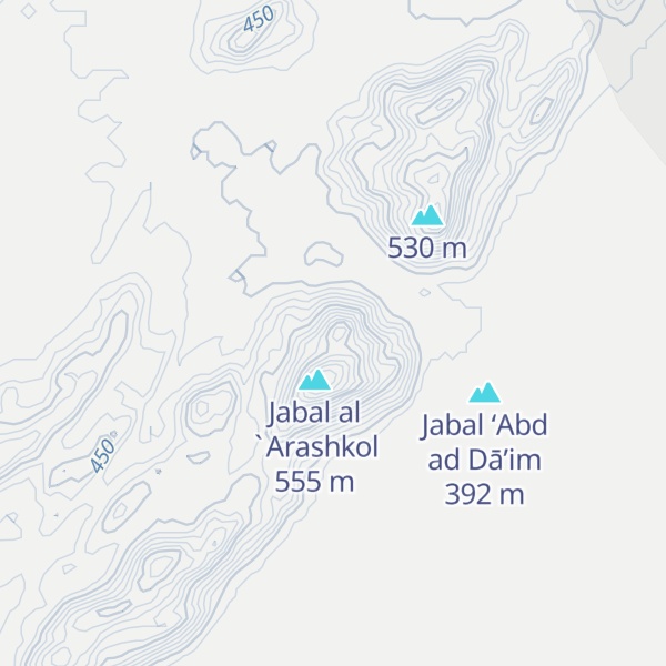 Map of Jabal `Abd ad Da'im