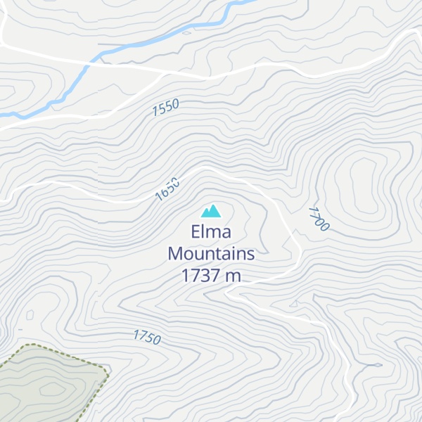 Map of Elma Mountains