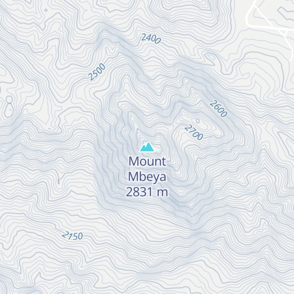 Map of Mount Mbeya