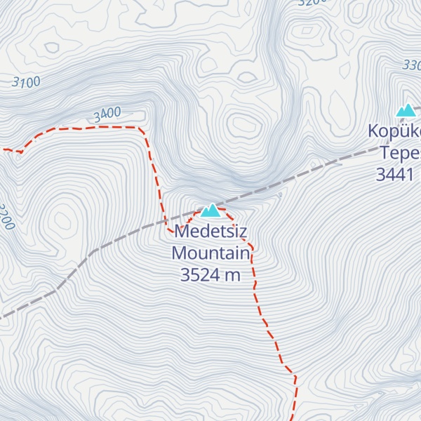 Map of Medetsiz Mountain