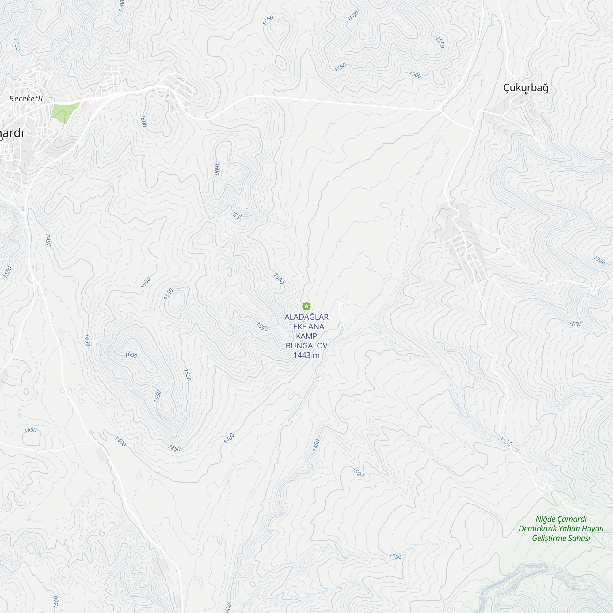 ALADAĞLAR TEKE ANA KAMP BUNGALOV map