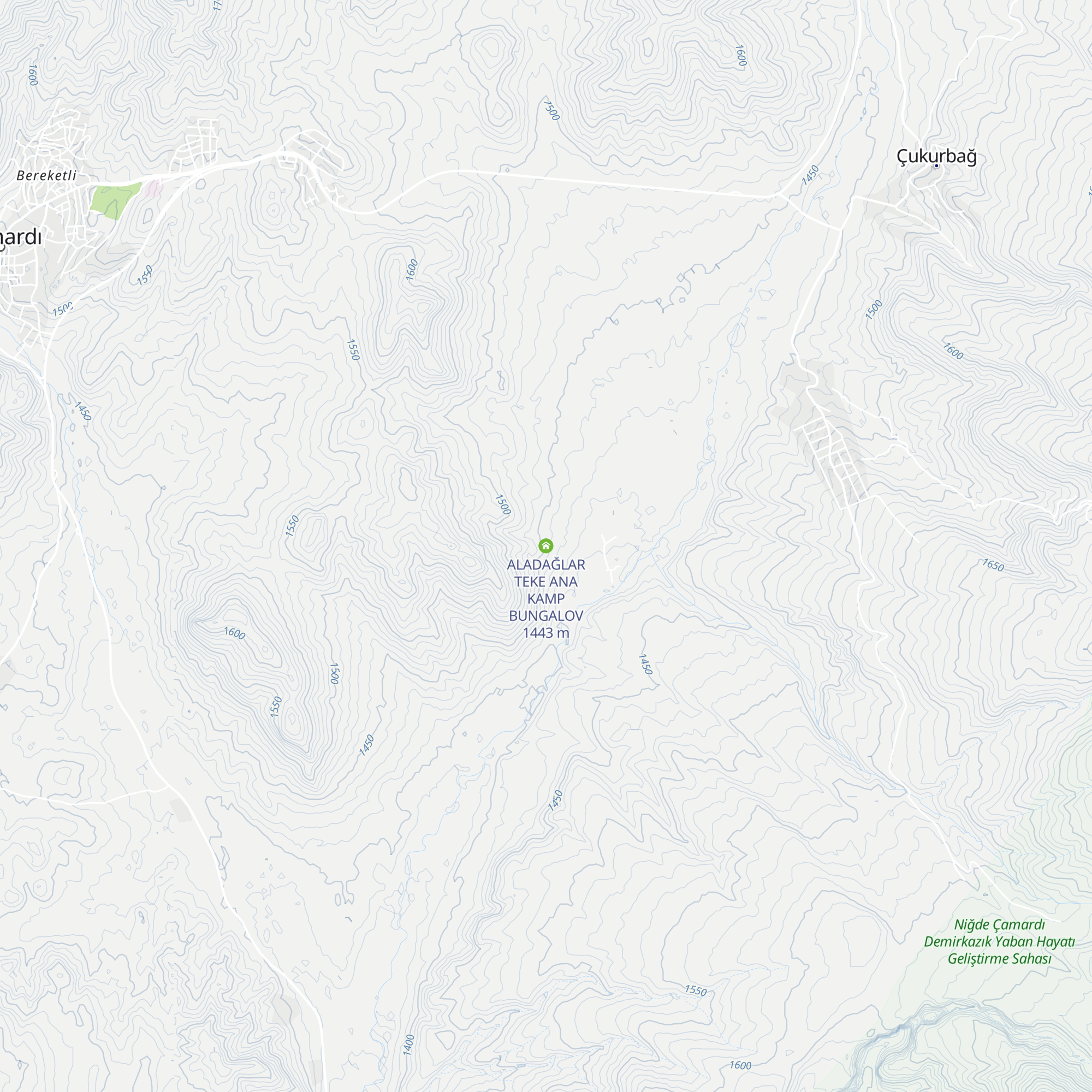 ALADAĞLAR TEKE ANA KAMP BUNGALOV map