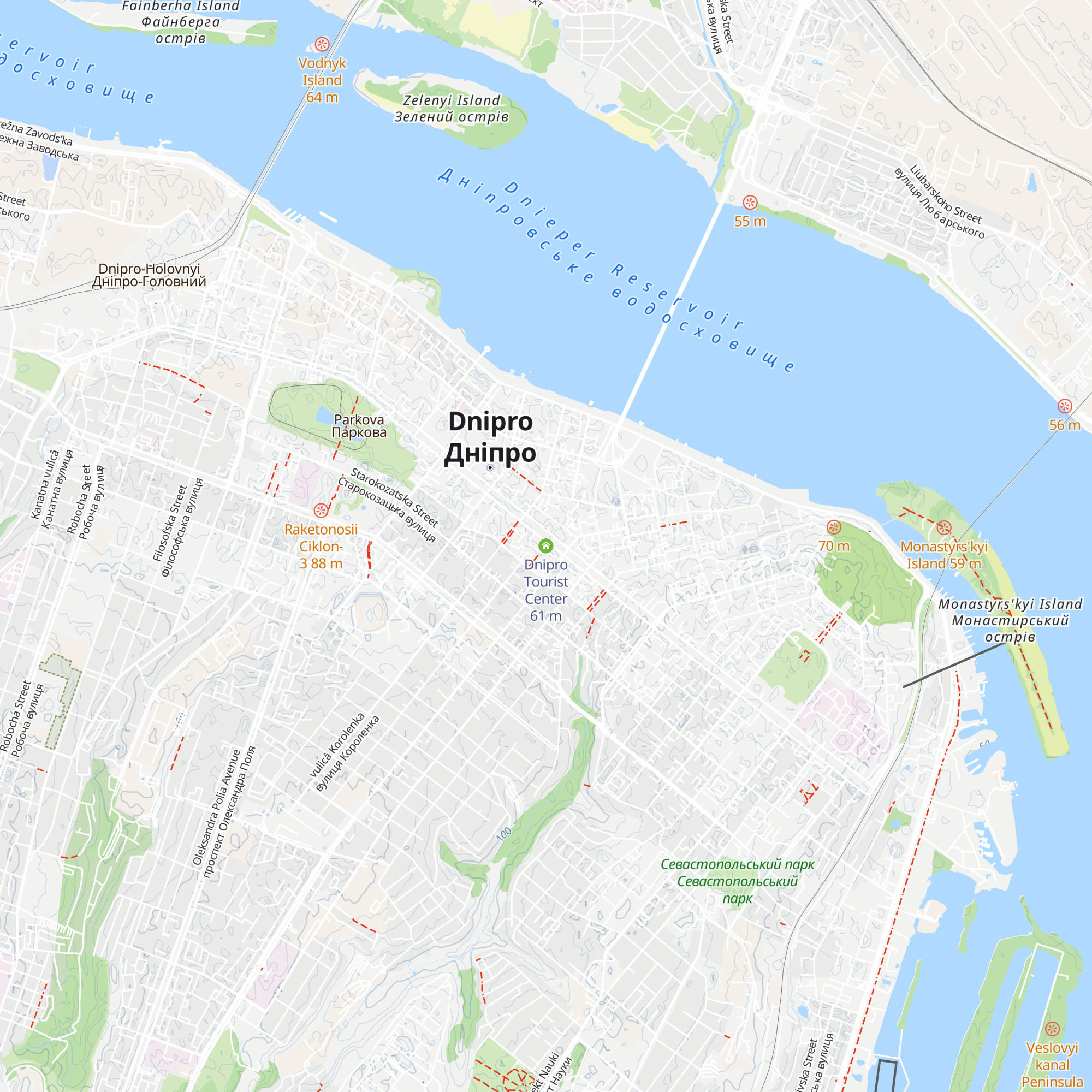 Dnipro Tourist Center map