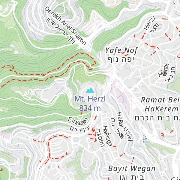 Map of Mt. Herzl