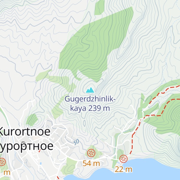 Map of Gugerdzhinlik-kaya