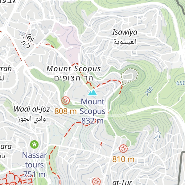 Map of Mount Scopus