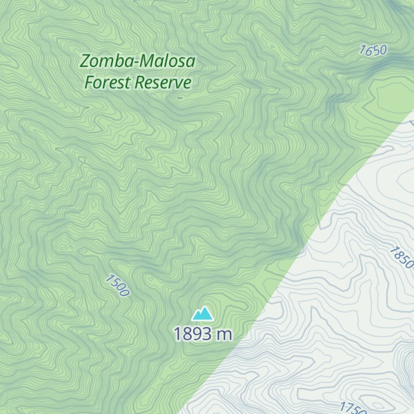 Map of Zomba Mountain