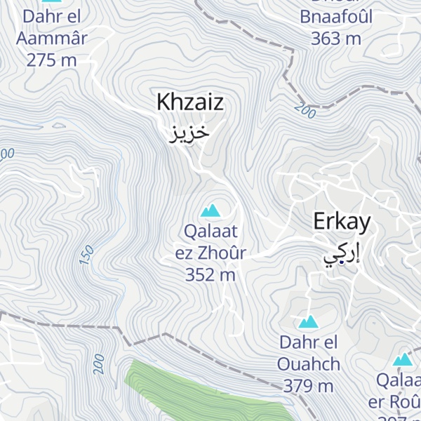 Map of Qalaat ez Zhoûr