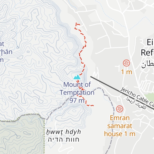 Map of Mount of Temptation