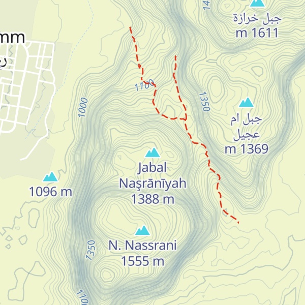 Map of Jabal Naşrānīyah