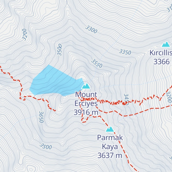 Map of Mount Erciyes