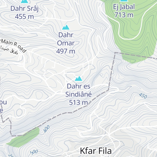 Map of Dahr es Sindiâné