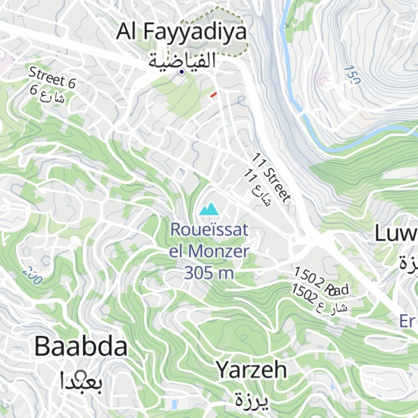 Map of Roueïssat el Monzer