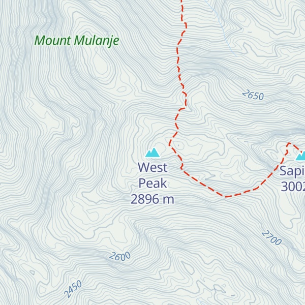 Map of West Peak