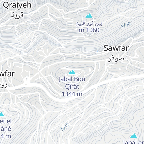 Map of Jabal Bou Qîrât