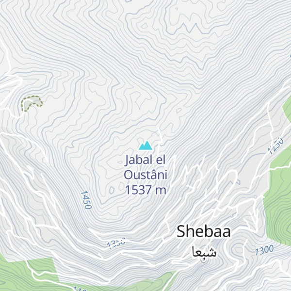Map of Jabal el Oustâni