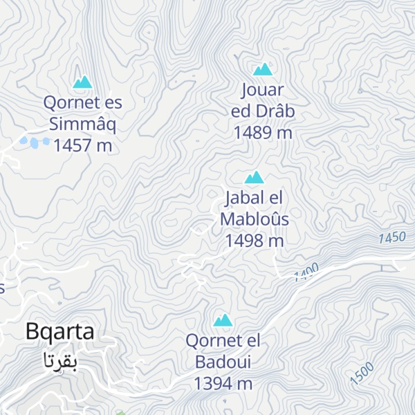 Map of Qornet Bkarta
