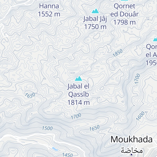 Map of Jabal el Qassîb