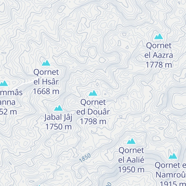 Map of Qornet ed Douâr