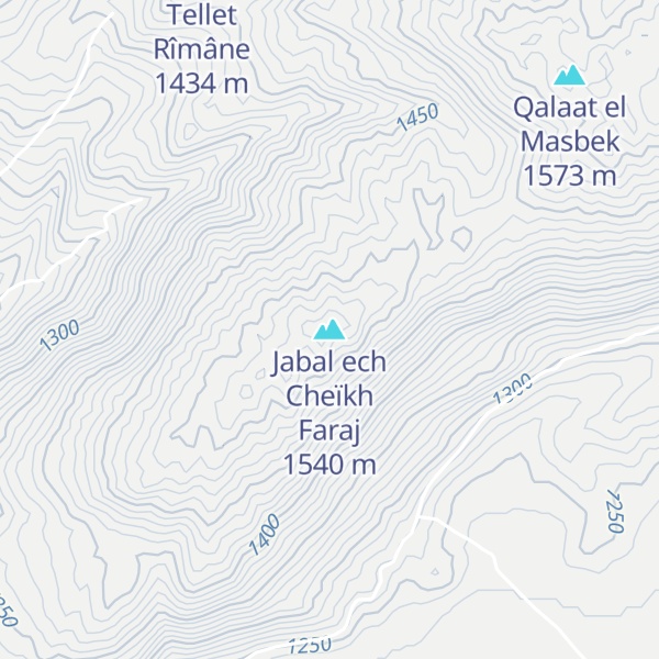 Map of Jabal ech Cheïkh Faraj