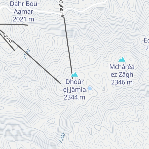 Map of Dhoûr ej Jâmia