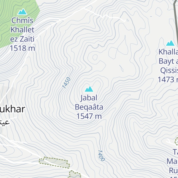 Map of Jabal Beqaâta