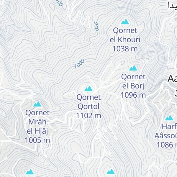 Map of Qornet Qortol