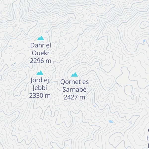 Map of Qornet es Sarnabé