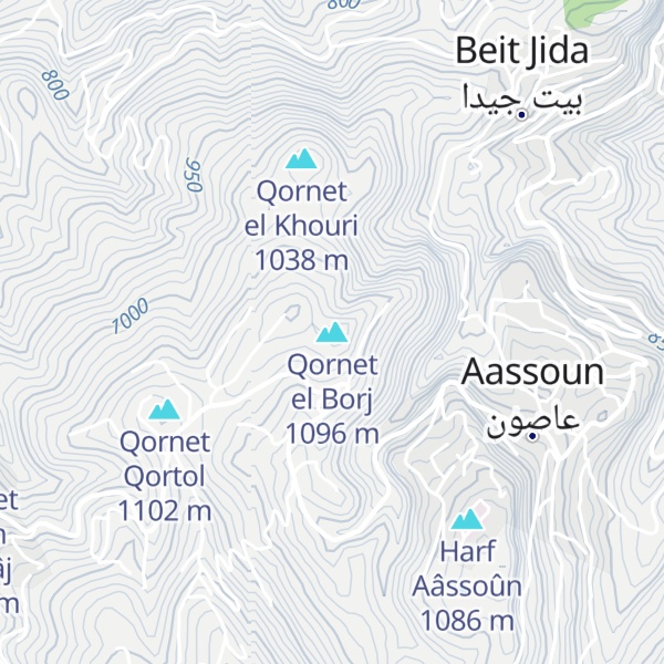 Map of Qornet el Borj