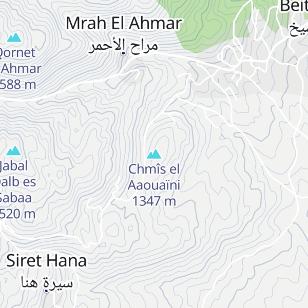 Map of Chmîs el Aaouaïni