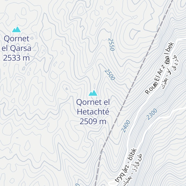 Map of Qornet el Hetachté
