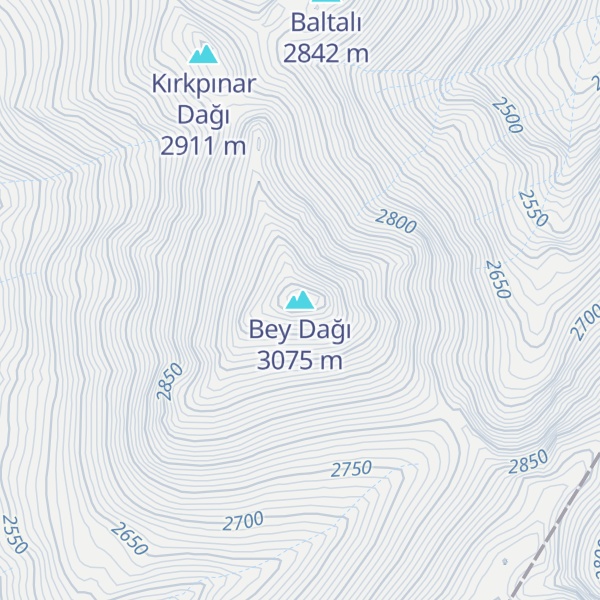 Map of Bey Dağı