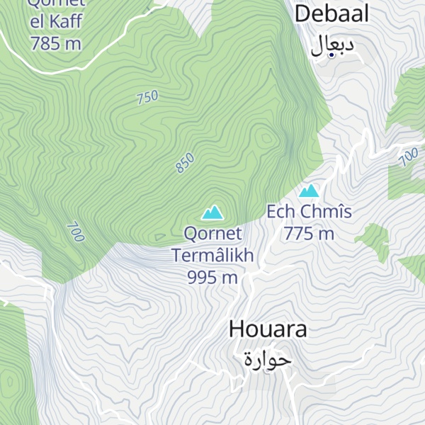 Map of Qornet Termâlikh