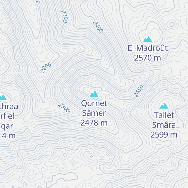 Map of Qornet Sâmer