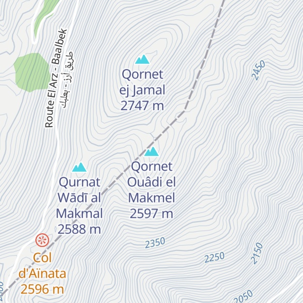 Map of Qornet Ouâdi el Makmel