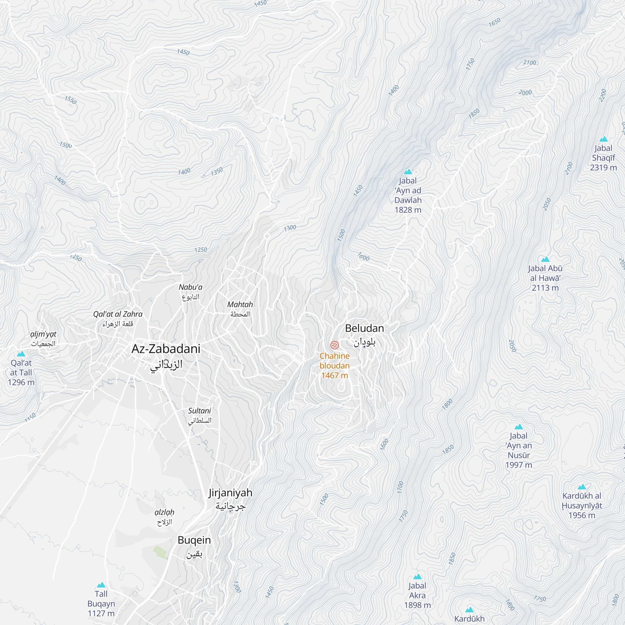 مغارة موسى في بلودان (سوريا) map