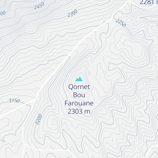 Map of Qornet Bou Farouane