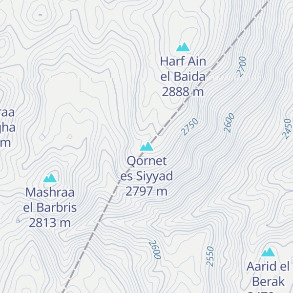 Map of Qornet es Siyyad