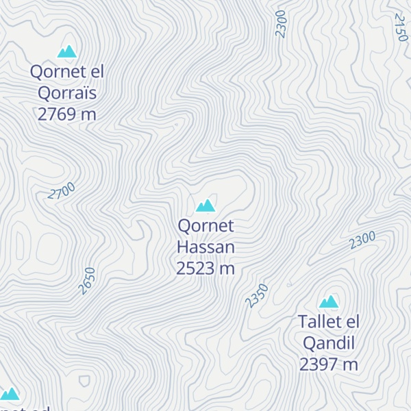 Map of Qornet Hassan