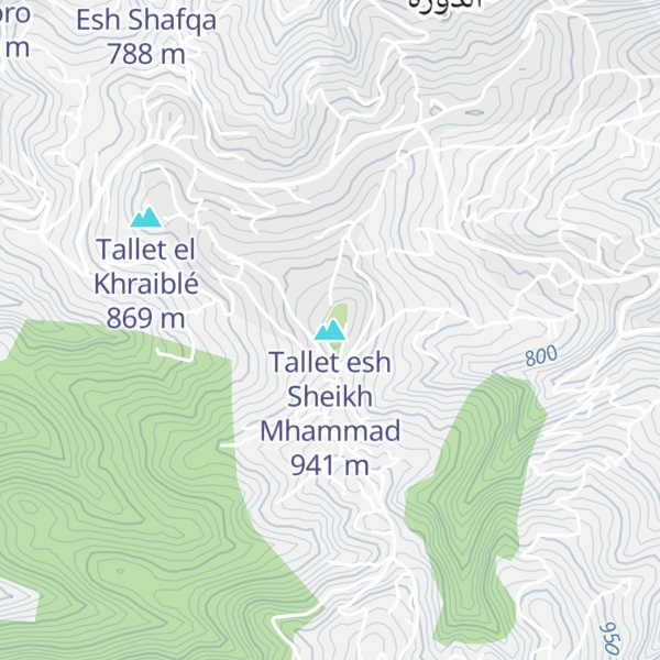 Map of Tallet esh Sheikh Mhammad