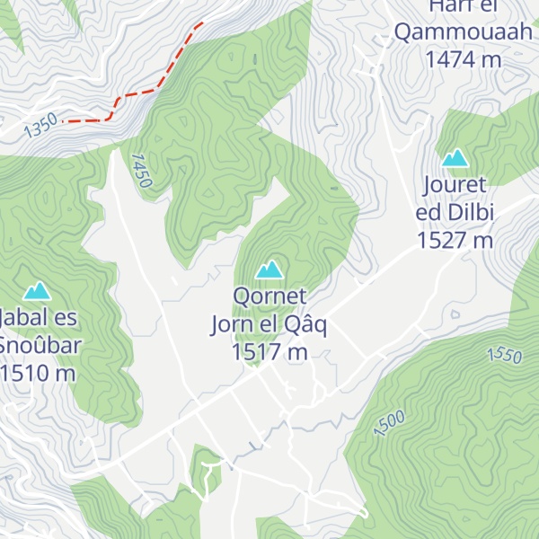 Map of Qornet Jorn el Qâq