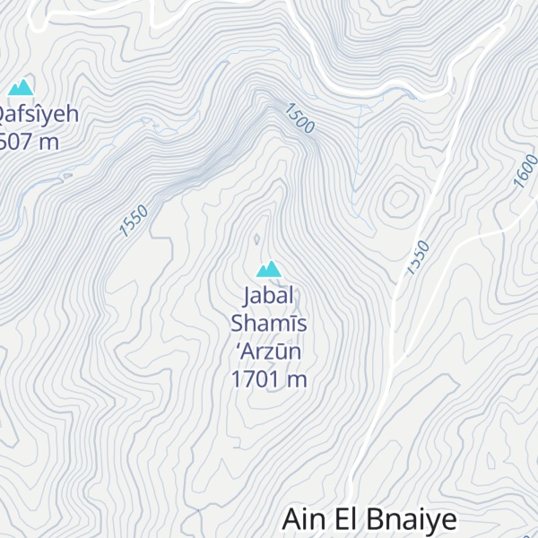 Map of Jabal Shamīs ‘Arzūn