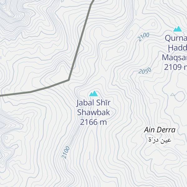 Map of Jabal Shīr Shawbak