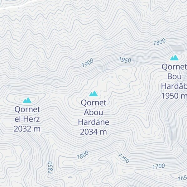 Map of Qornet Abou Hardane