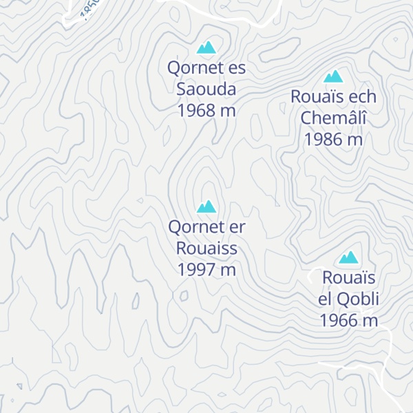 Map of Qornet er Rouaiss
