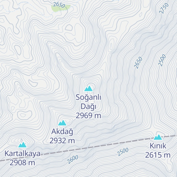 Map of Soğanlı Dağı
